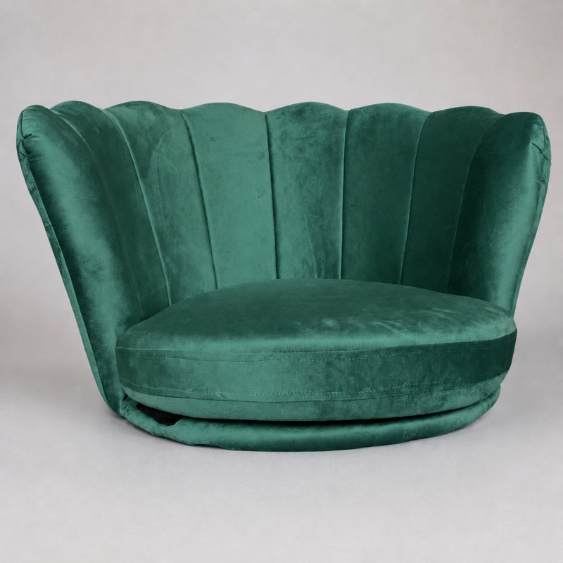 Octavius Velvet Barrel Chair, Green