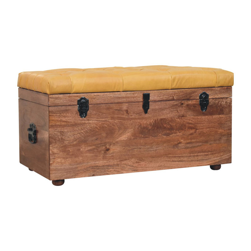 Buffalo Hide Caramel Storage Trunk, Tan