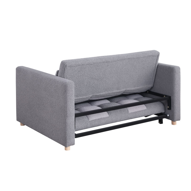 Pickron 53.5'' Sofa Bed, Gray Polyester Blend