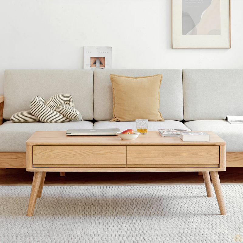 Table basse surélevée 100% chêne massif, H 17,72 po x L 39,37 po x l 23,62 po