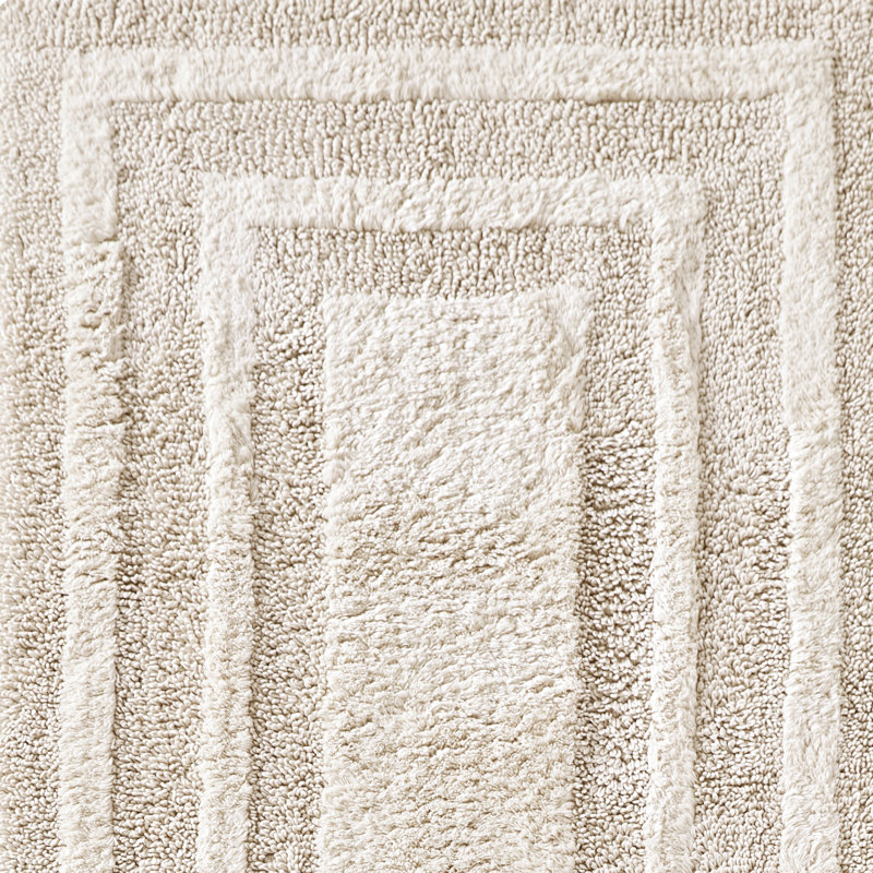 Eddie Bauer Logan Cotton Bath Rug Runner, Light Beige, 60" L x 22" W