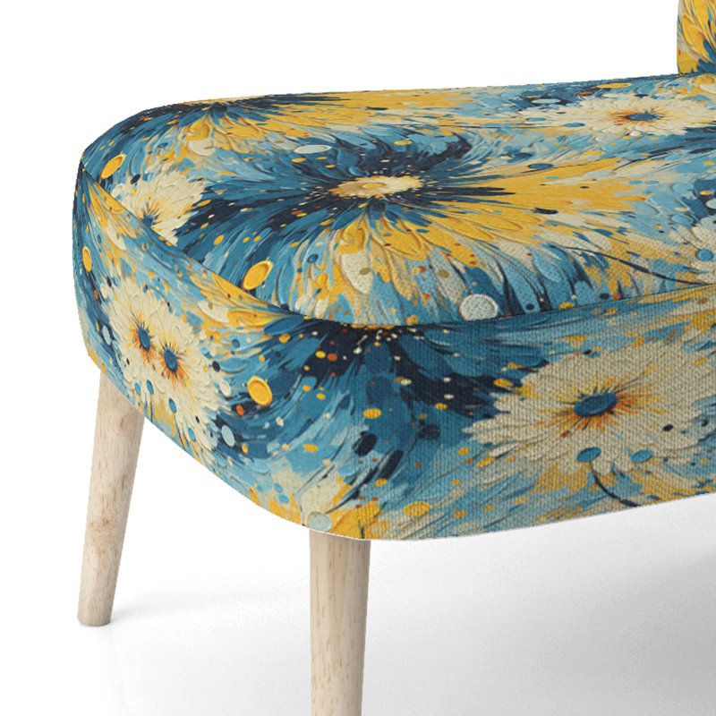 Popart Digital Doodle Explosion - Chaise d'appoint rembourrée contemporaine, chaise d'appoint abstraite moderne