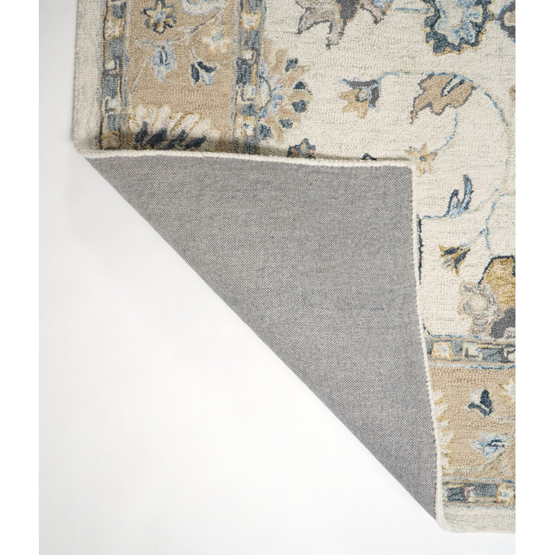 Detisha Wool Hand Tufted Indian Floral Hand Tufted Area Rug - Calming Boho Design, Rectangle 200 x 290 cm