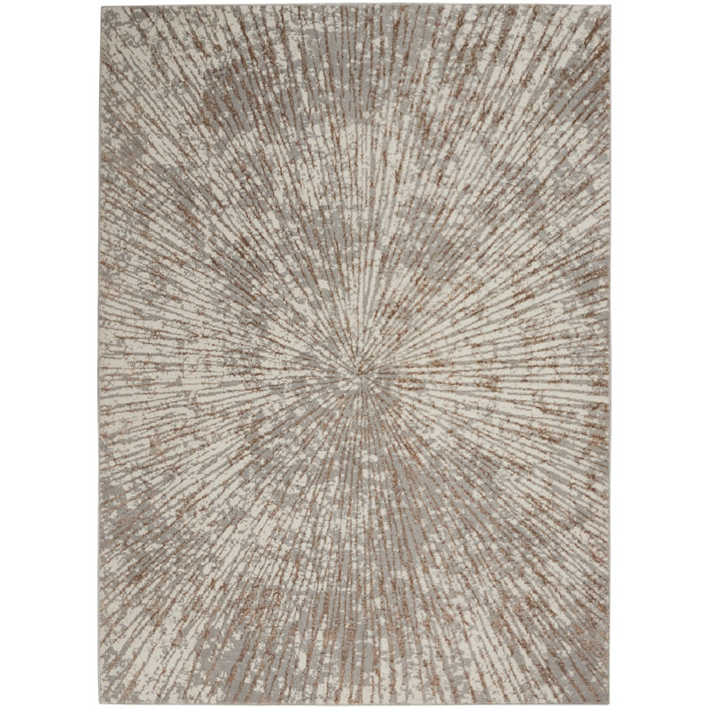 Karlie Abstract Gray Area Rug, Rectangle 9' x 12'