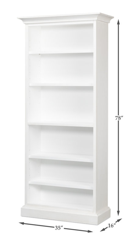 Solid Wood Bookcase, White