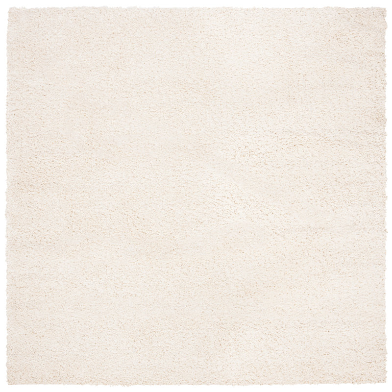 Brittney Performance solid color shag rug, Carré 4 pi, Ivory