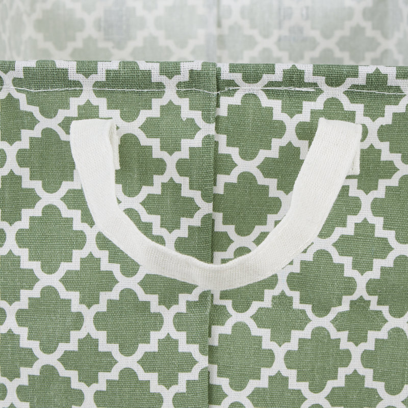 Fabric Laundry Hamper with Handles, Artichoke Green