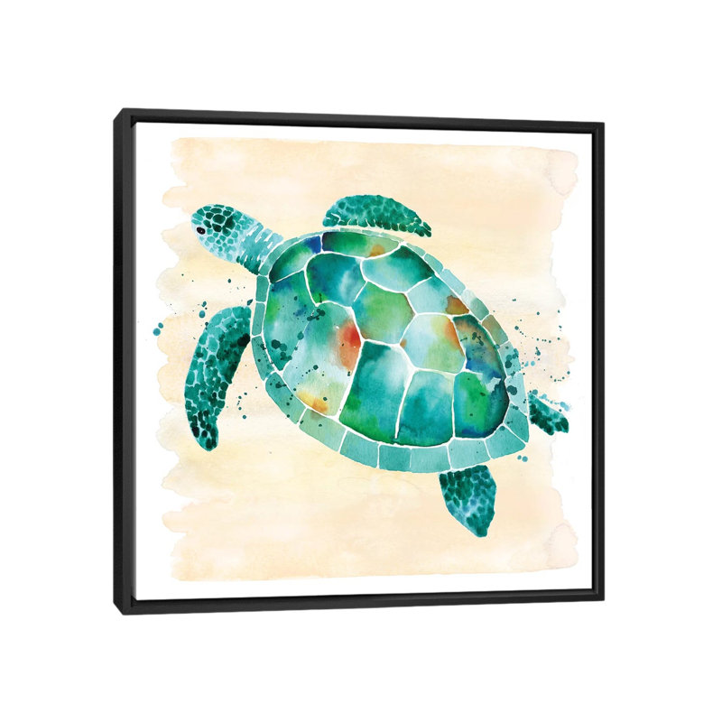 Sea Turtle by Sara Berrenson - Print on Canvas, Black Framed, 66.04 cm H x 66.04 cm W