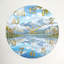 "Mountain Lake", horloge murale en verre-597207917