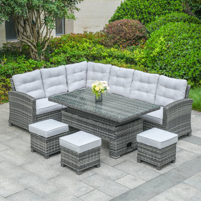 Rectangular 6 - Piece 8 - Person Outdoor Table Set