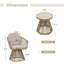 Fauteuil pivotant extérieur en osier 3 pièces avec table d'appoint