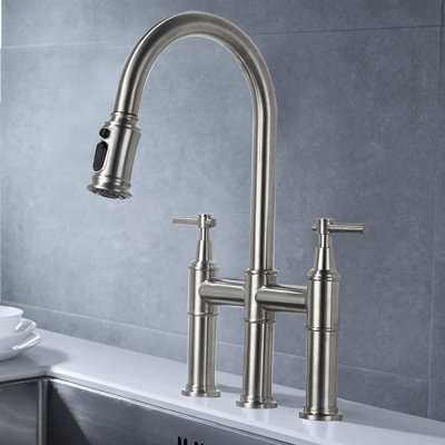 Pull Down Bridge Faucet -  KIKO HOME, KK-TT-0070-BN