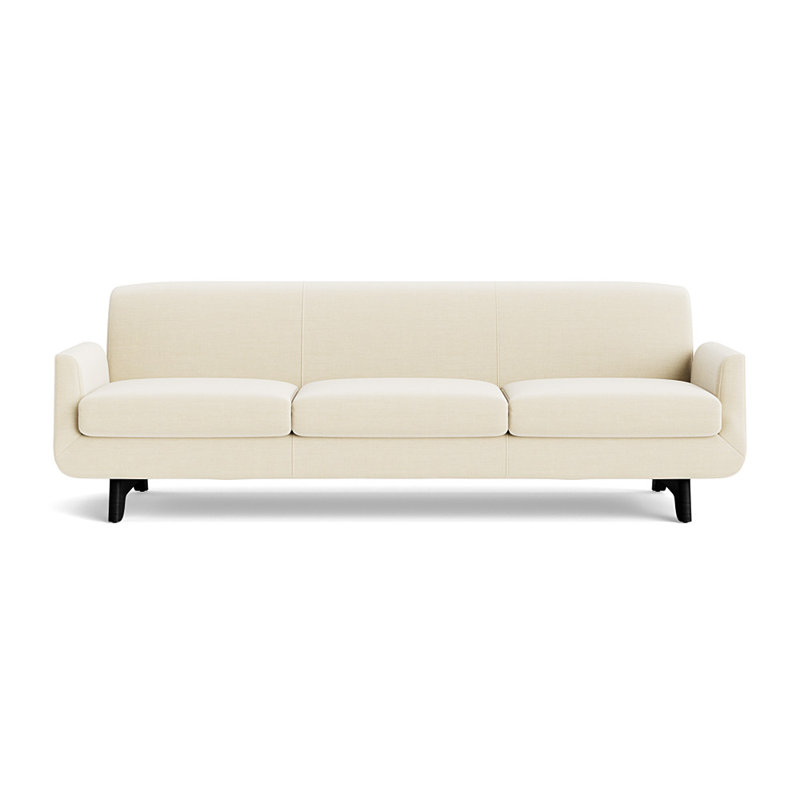 Supernova Upholstered Sofa, 31" H x 85" W x 36" D, Performance Linen - Cream, Black