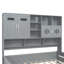 Lit de jour simple en bois avec 2 tiroirs, armoire et tablette tout-en-un-372477606