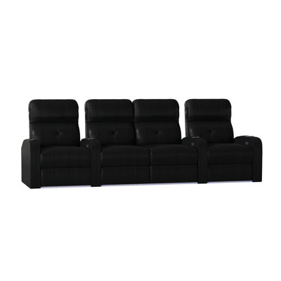 Upholstered Home Theater Seating with Cup Holder