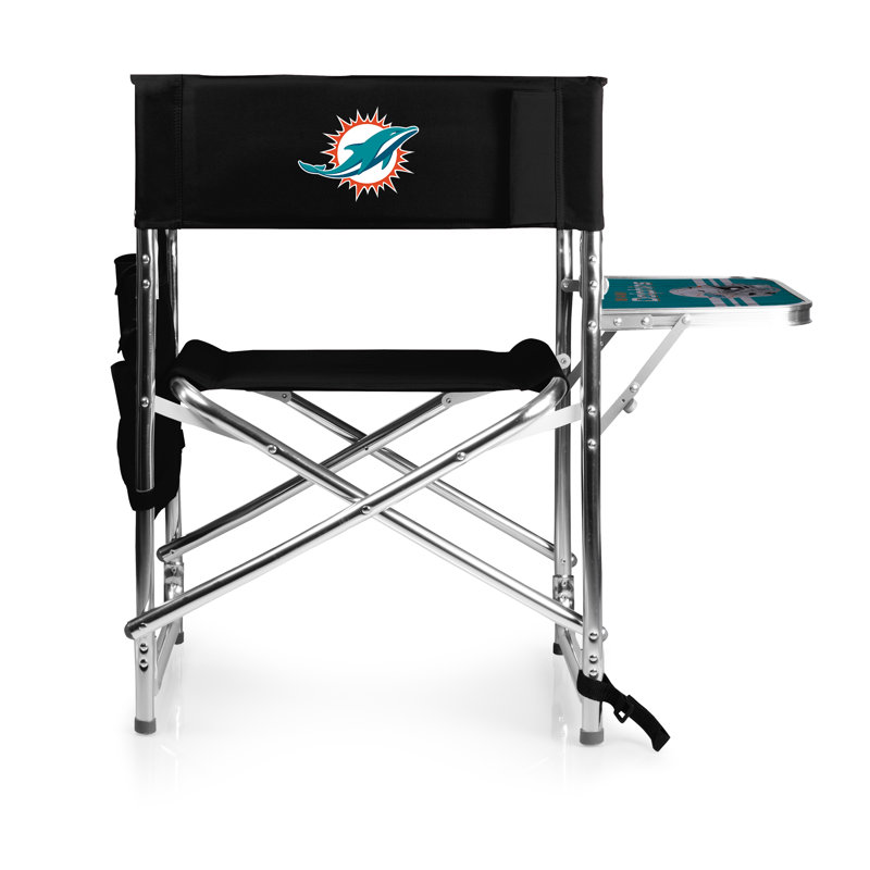 Folding Director Chair, Black, Miami Dolphins