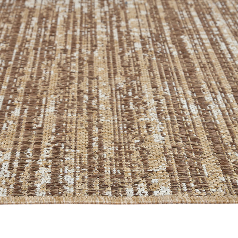 Tapis d'intérieur / extérieur contemporain à tissage plat, Tapis de couloir 2 pi 4 po x 8 pi