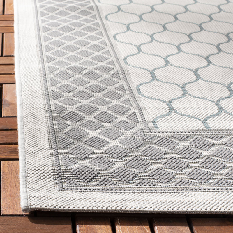 Tapis d'intérieur / extérieur à motif géométrique Herefordshire Performance, Rectangle 4 pi x 5 pi 7 po