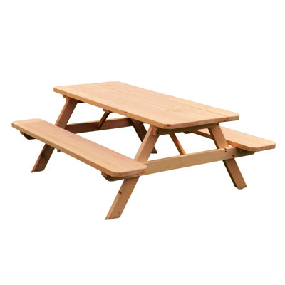 Keystone Amish Co. Spruce Picnic Table, 4-Foot, Natural Stain