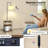 Floor Lamp With Side Table, 3-Tier Shelves, USB & AC Charging Station, Magnetic Remote Control, Stepless Dimmable LED Bulb, Adjustable Color Temperature, Rustic Brown For Living Room, Bedroom