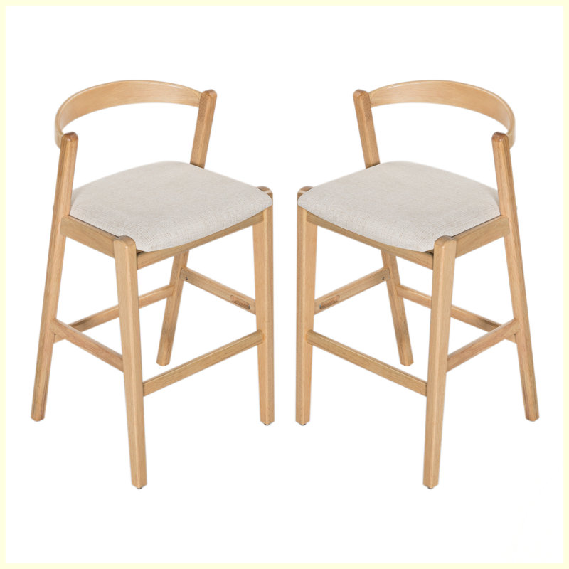 Bar Stools Set of 2, Natural
