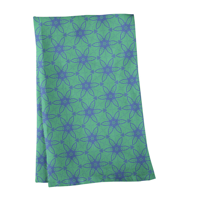 Mcguigan Ornate Circles Tea Towel, Dark Green, Poly Twill