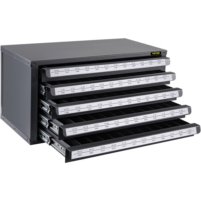 Drill Bit Dispenser Cabinet, Five-Drawer Drill Bit Dispenser, 1/2" Reduced Shank
