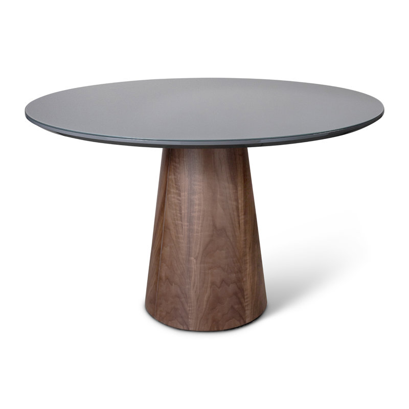 Chumbo Glass Top Round Pedestal Dining Table