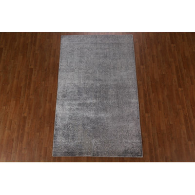 Silver Gray Abstract Area Rug 5x8
