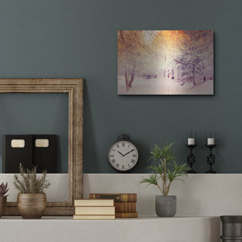 Art mural luxueux «Snowy Sunrise» par Dirk Wustenhagen, H 12 po x l 16 po