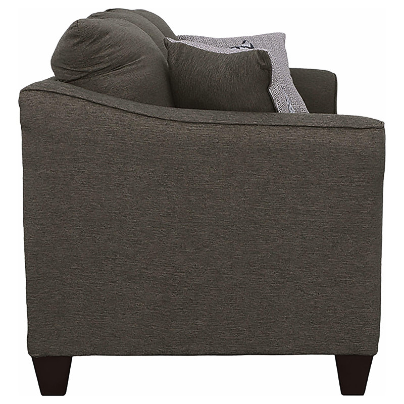 Gottberg Upholstered Flared Arm Sofa Charcoal Gray, Brown, Warm Gray Polyester