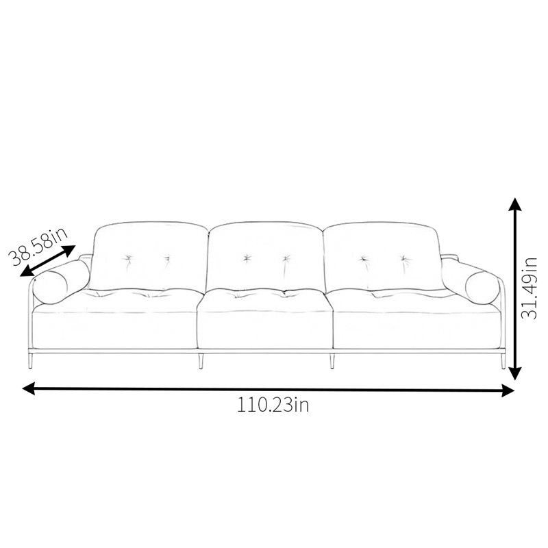 Canapé en velours Cloud, H 31,49 po x l 110,23 po x P 38,58 po
