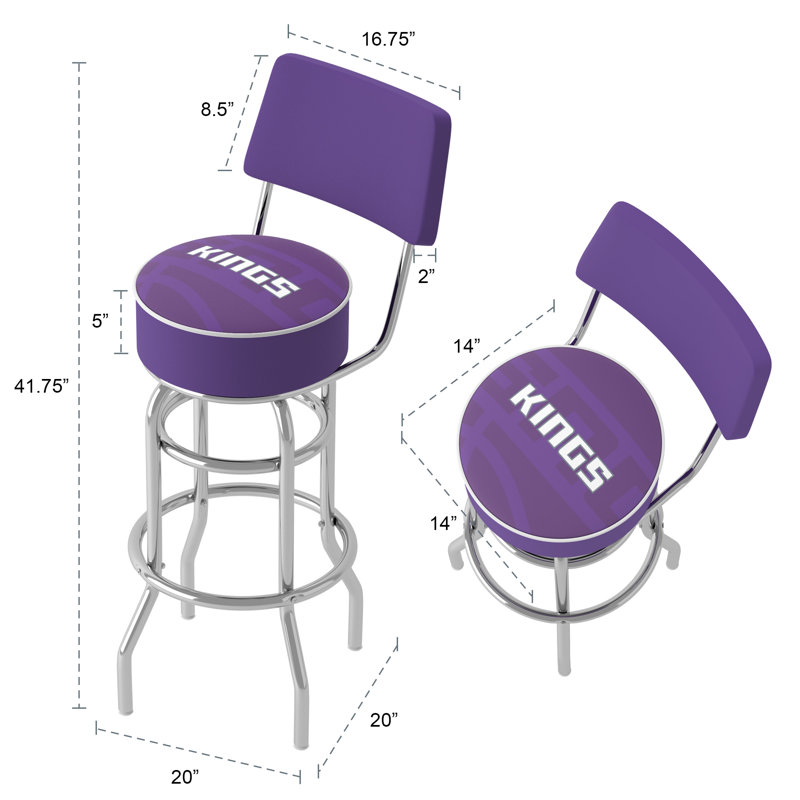 Swivel Upholstered Counter Stool with Metal Frame
