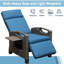Fauteuil inclinable d'extérieur avec structure en acier - Protège-table d'appoint bleu marine, bleu, pratique