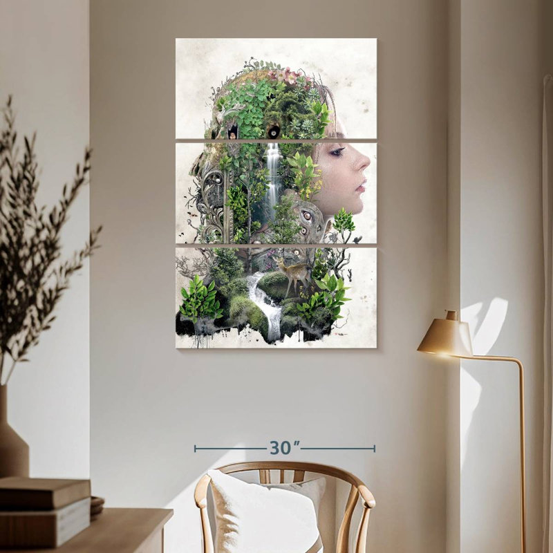 Leisha dualité de la nature, H 65 po x l 42 po