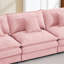 Canapé modulaire modulaire, ensemble de canapé en forme de L de 102 po pour le salon, canapé à 3 places confortable avec repose-pieds mobile, combinaison de bricolage, chenille, rose-129888119