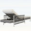 Chaise longue d'extérieur en rotin PE pour l'extérieur, inclinable réglable avec coussin épais pour la terrasse et le bord de la piscine, gris