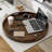 Arooj Round Solid Walnut Serving Tray-1763482789