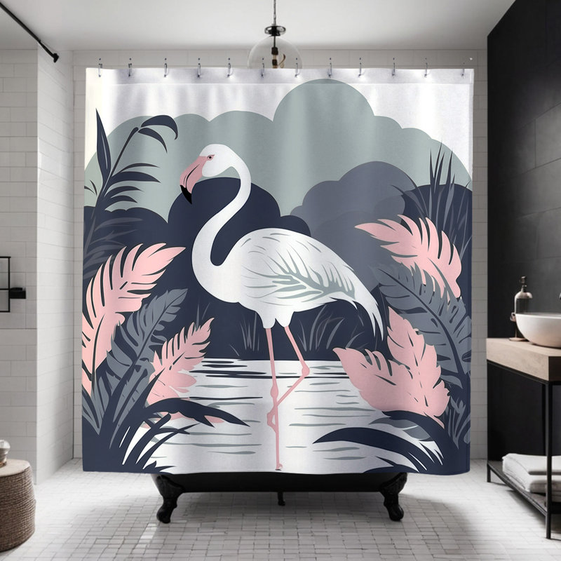 Rideau de douche Traci Flamingo