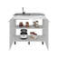 Armoire blanche avec 2 portes et 3 tablettes-126235822