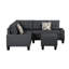 Canapé modulaire rembourré 6 pièces Modern, gris-1113290707