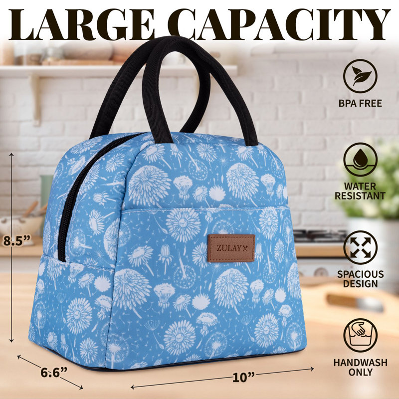 Zulay Kitchen Reusable Insulated Lunch Tote Bag