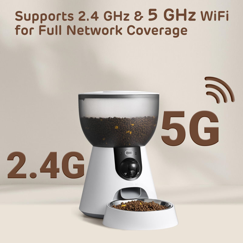 Smart Automatic Pet Feeder: 160° Camera Motion Detection Steel Dispenser