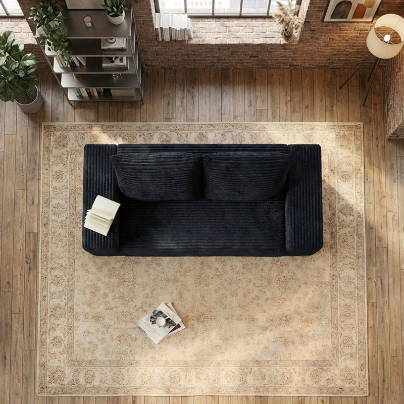 Boneless Cloud Couch, Boneless Couch in a Box, Comfy Deep Seat Sofa with Memory Foam, Pillows and Wide Armrests, Modern Small Couches for Small Spaces, No Assembly