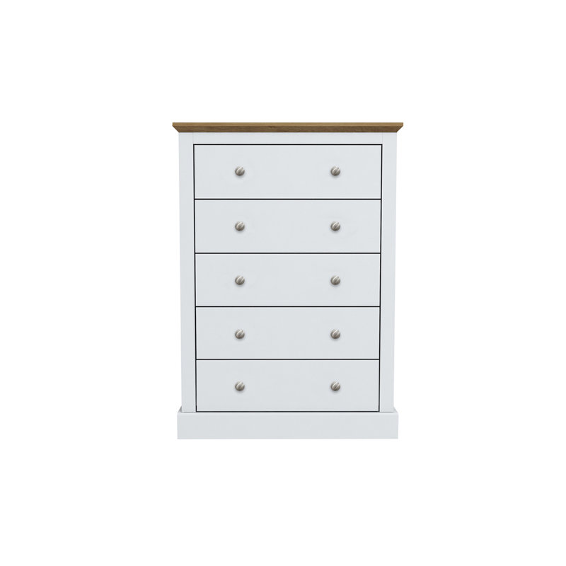 DEVON 5 DRAWER CHEST, White
