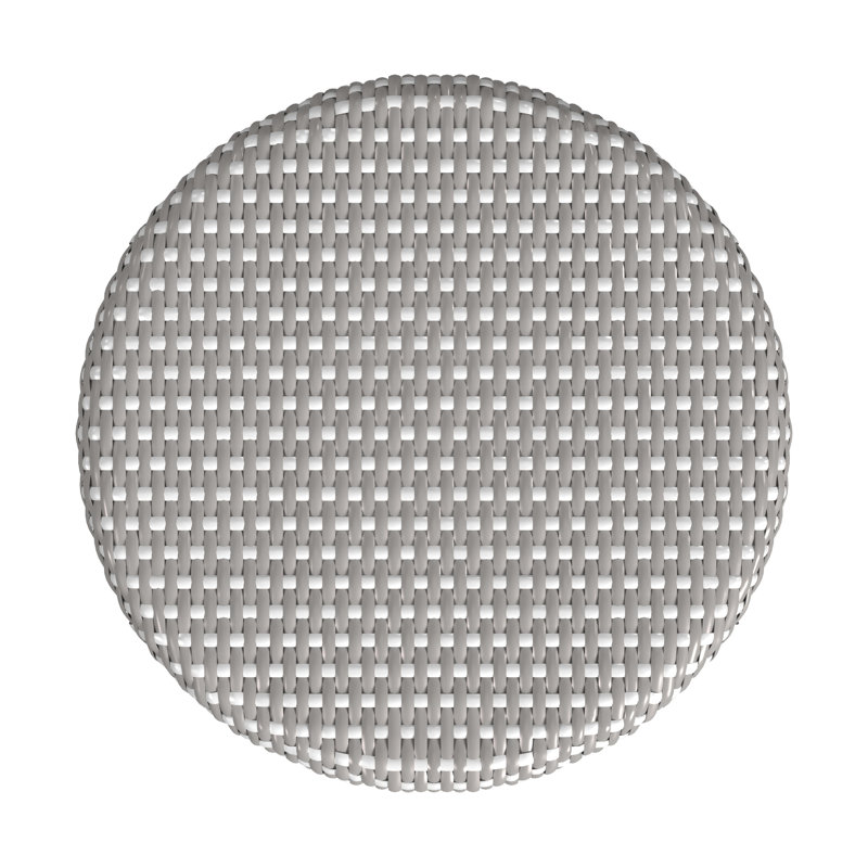 Alastair 18" Rattan Dining Short Stool - Gray/White Dot / Natural Rattan Frame, Gray/White Dot/Natural Rattan Frame