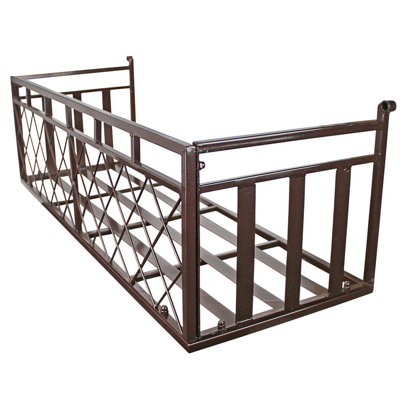 European-Style Black Metal Window Box Planter