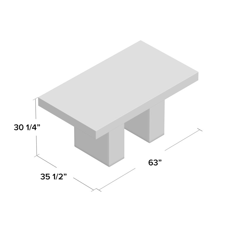 Gulf Rectangular Concrete Outdoor Dining Table