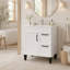 Meuble-lavabo autoportant blanc 32 po avec lavabo en céramique 32 po, 1 porte et 2 tiroirs à fermeture en douceur