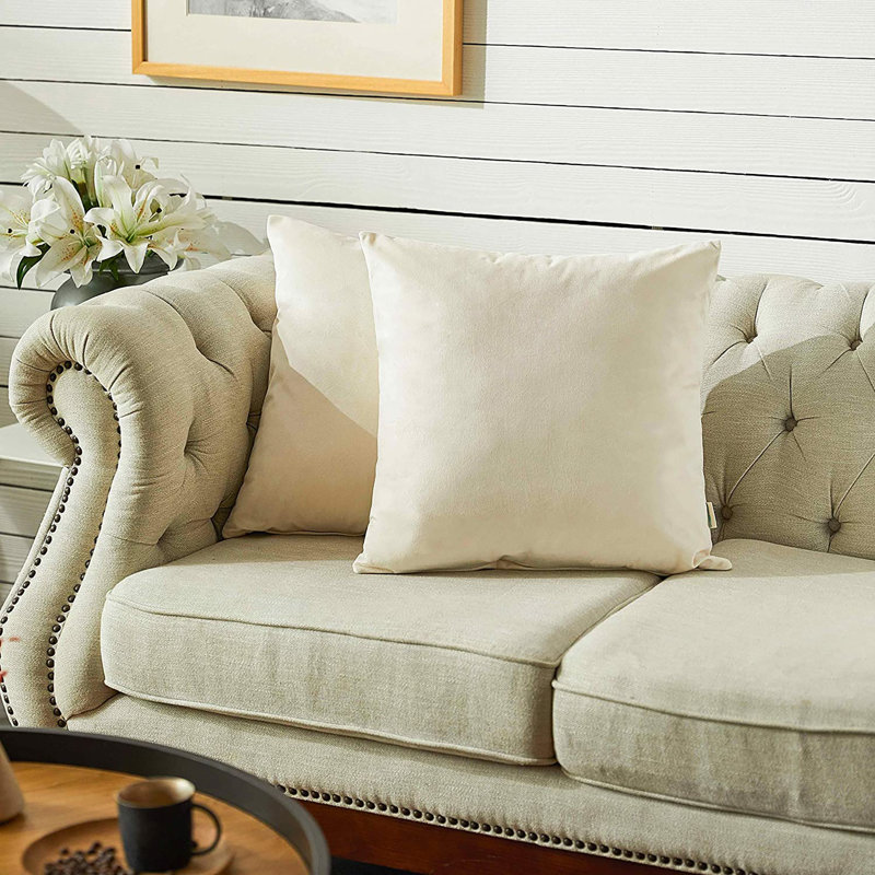 Housse de coussin carrée, 20 po x 20 po, Blanc